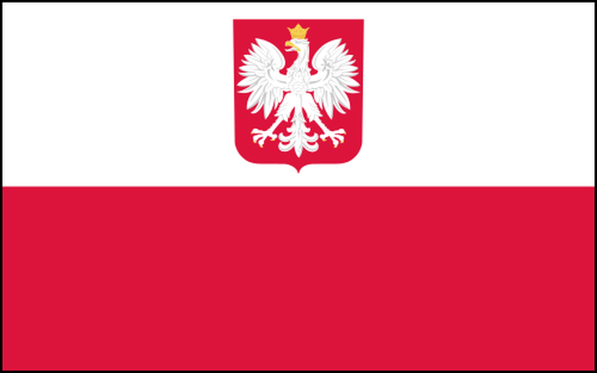Flaga Polski z godłem