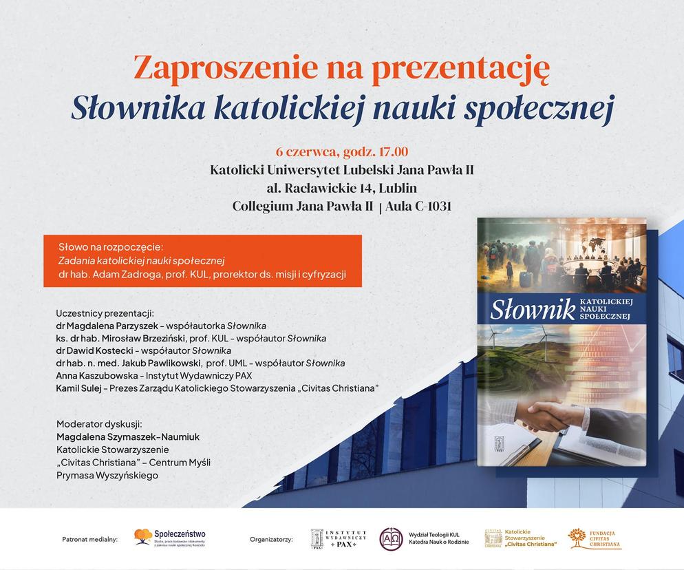  Prezentacja Słownika Katolickiej Nauki Społecznej - zaproszenie