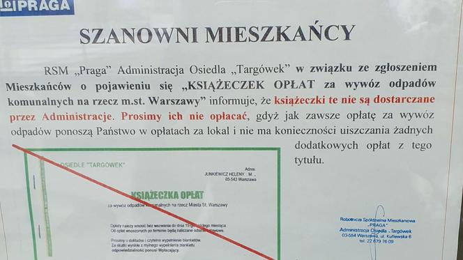 Dostałeś książeczkę opłat za wywóz śmieci? TO OSZUSTWO! Mieszkańcy Targówka otrzymali ostrzeżenia 