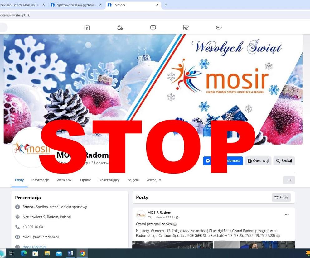 Afera w MOSiR Radom, brzydkie treści na Facebooku miejskiej spółki. To atak hakerski!