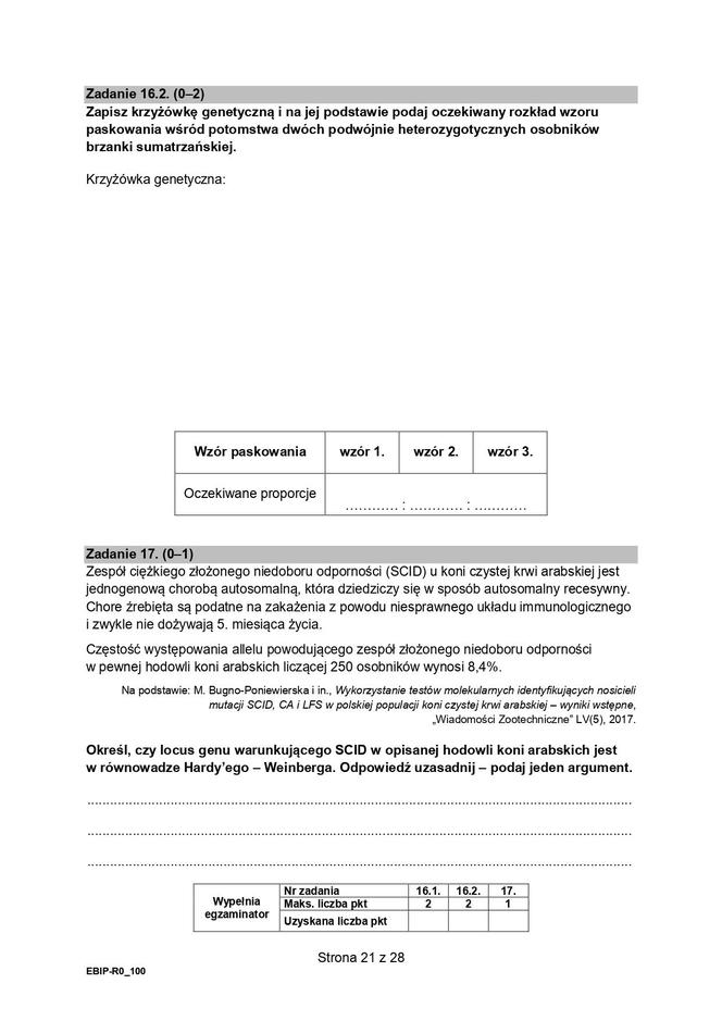 Biologia arkusze MATURA 2024 rozszerzenie FORMUŁA 2015