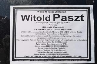 Pogrzeb Witolda Paszta