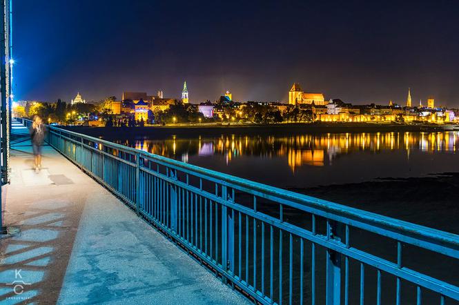 Piękny widok na panoramę Torunia