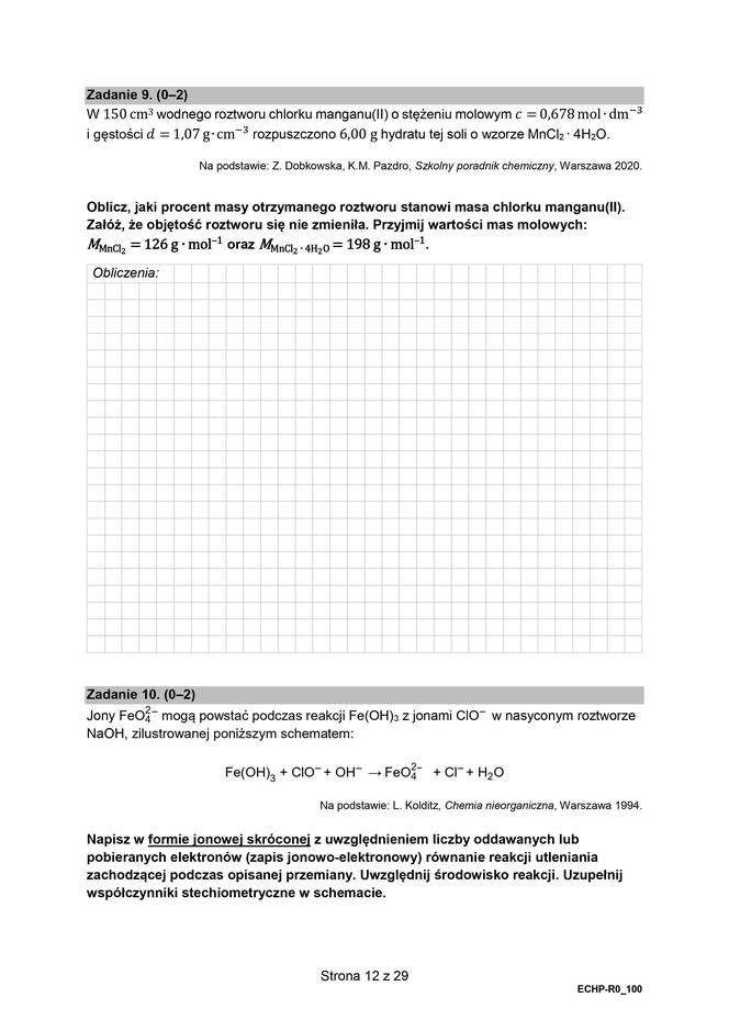 Matura 2024: chemia rozszerzona w formule 2015 - arkusze CKE i sugerowane odpowiedzi