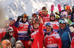 Prezydent Andrzej Duda podczas 10. edycji charytatywnych zawodów 12H Slalom Maraton Zakopane 2024 na Kasprowym Wierchu