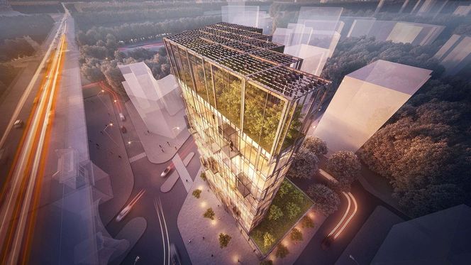 Wizualizacje niezrealizowanej inwestycji Eco Warsaw Tower