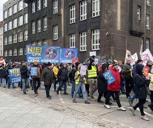 Protest przeciwko Kolei Dużych Prędkości w Katowicach 