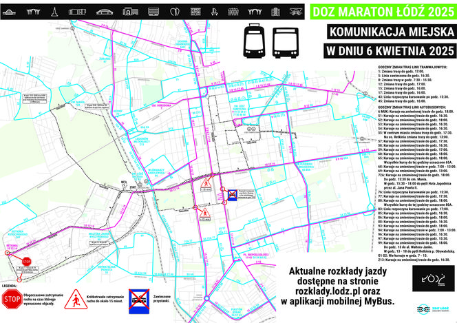 DOZ Maraton Łódź. Komunikacja