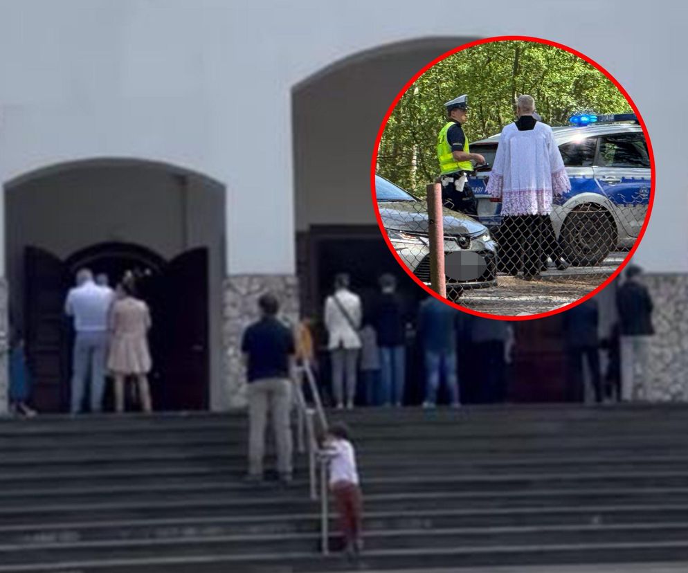 Policja przyjechała na sygnale do kościoła. Proboszcz negocjował, przemówił do wiernych