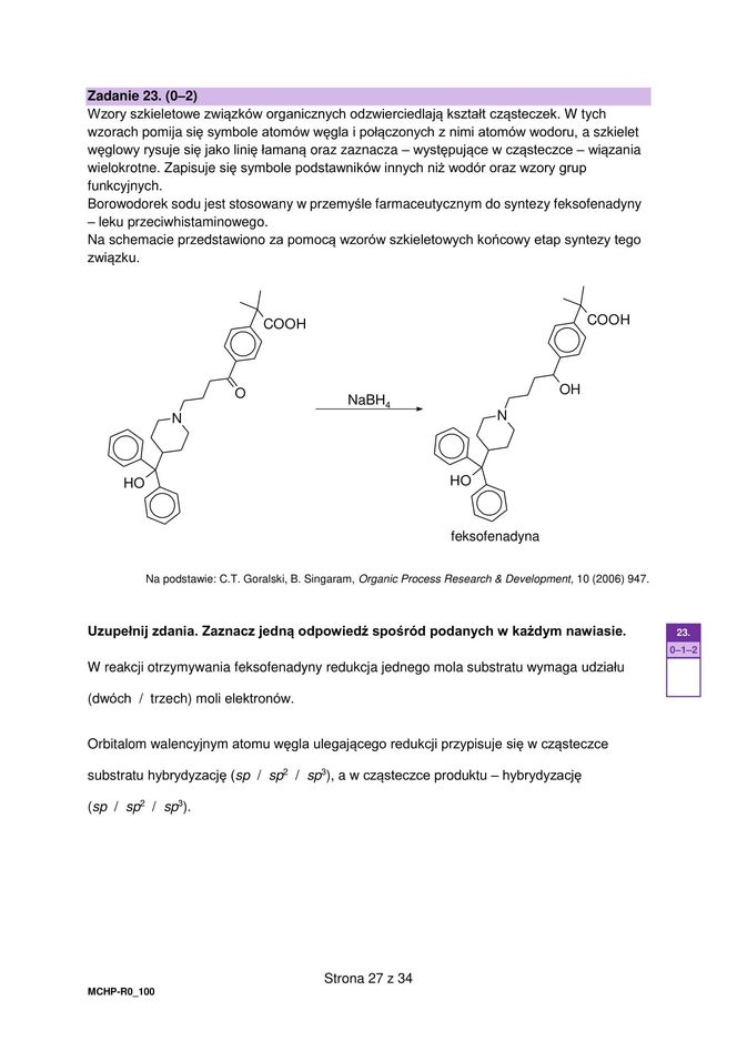 Matura 2025 chemia rozszerzona - arkusz CKE 16.05.2025 - Formuła 2023