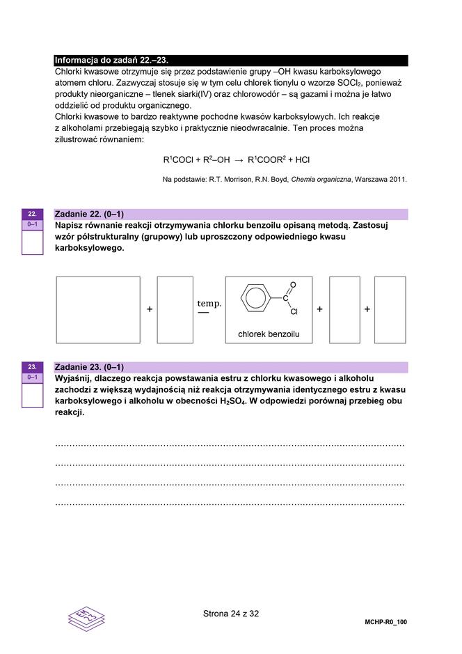 Matura 2024: chemia rozszerzona w formule 2023 - arkusze CKE i sugerowane odpowiedzi