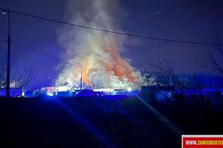 Przerażający pożar w Sosnowcu! W ogniu stanęła hala z makulaturą