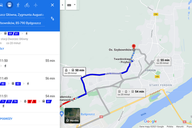 Dzięki mapom od Google zaplanujesz podróż po Bydgoszczy