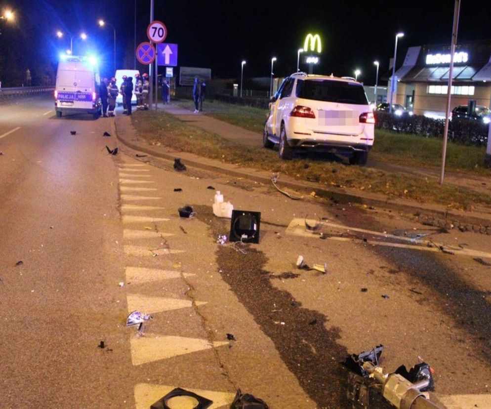 Pijani Ukraińcy rozbili się na skrzyżowaniu. Chwile grozy w Wejherowie