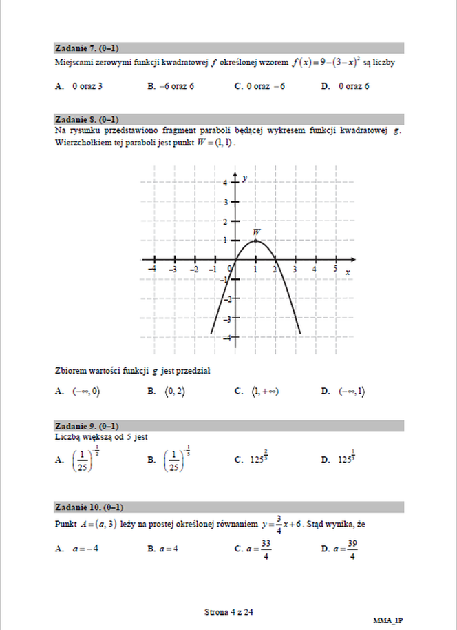 Matura poprawkowa 2019 - MATEMATYKA [ARKUSZE CKE, ZADANIA, ODPOWIEDZI]