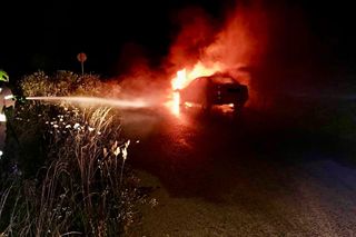 Zwęglone zwłoki w audi 