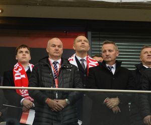 Karol Nawrocki na meczu Polska - Holandia