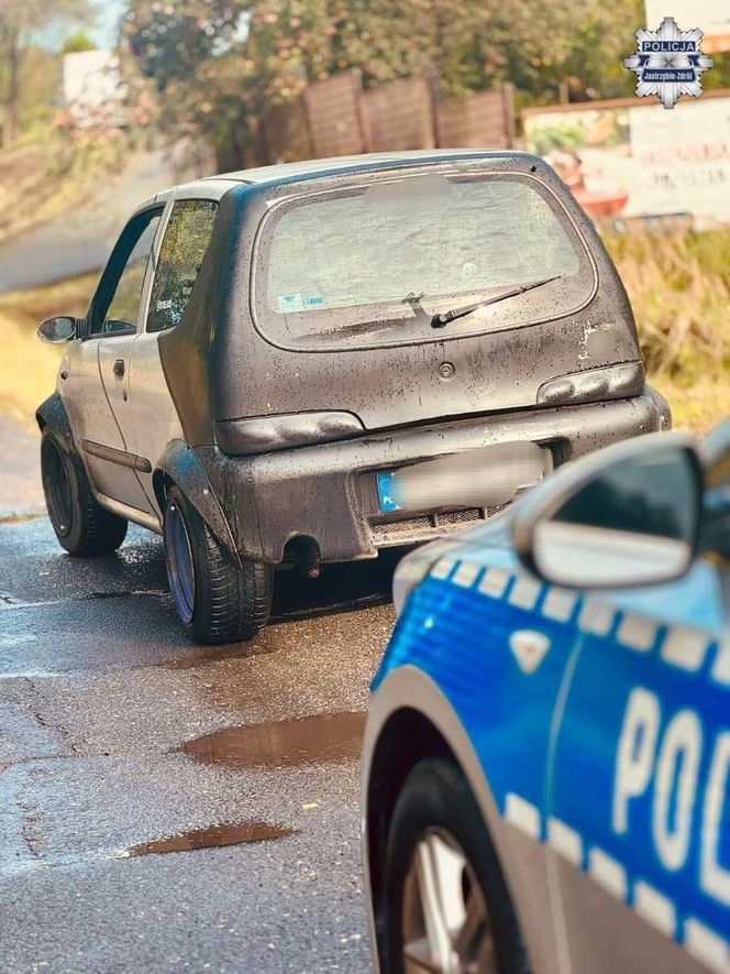 Jastrzębie-Zdrój: 18-latek z prawkiem na traktor jechał zdezelowanym fiatem. "Fatalny" to delikatne określenie