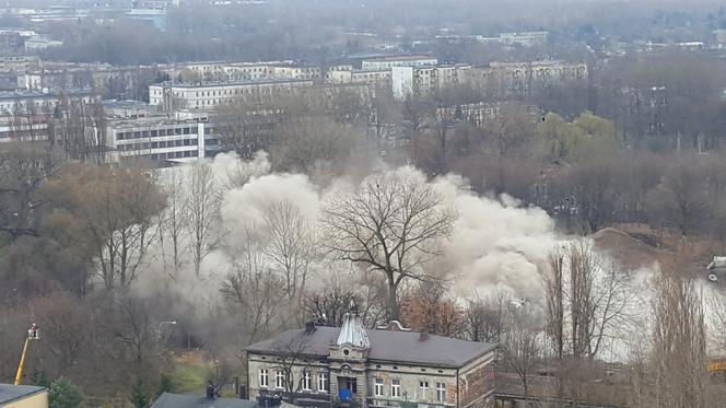 Wyburzanie Szkieletora w Sosnowcu