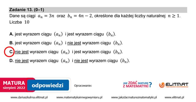 Matura 2022: matematyka, poprawka. Arkusz PDF