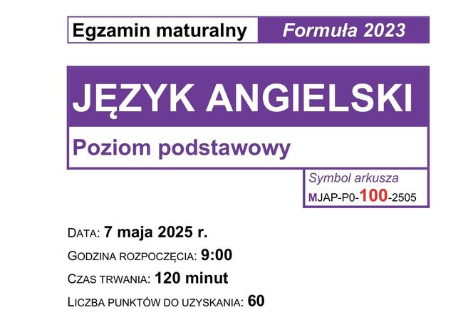 Matura angielski 2025 - ARKUSZ CKE, ODPOWIEDZI, ZADANIA, DO POBRANIA [7.05.2025]