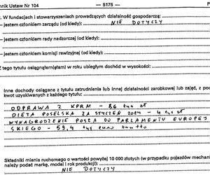 oświadczenie majątkowe europosła Mariusza Kamińskiego