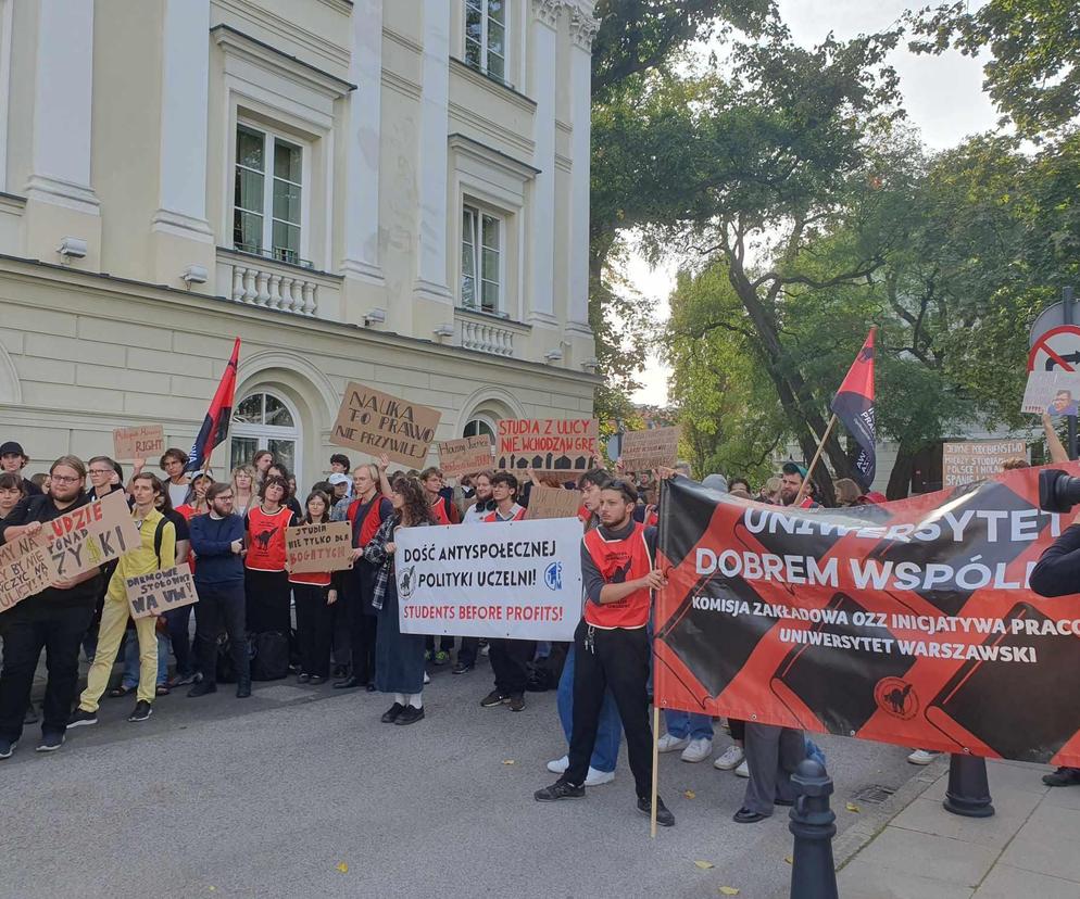 Protest studentów na Uniwersytecie Warszawskim