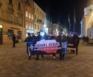 Marsz Pamięci Żołneirzy Wyklętych w Lublinie. Wcześniej odbył się laserowy pokaz