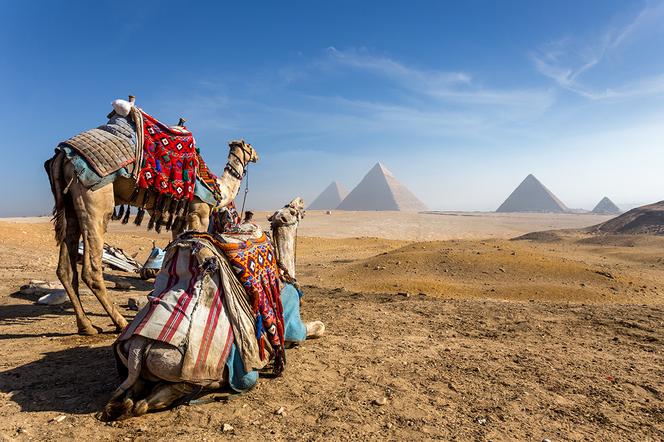 Egipt Kair - Giza Ogólny widok piramidy