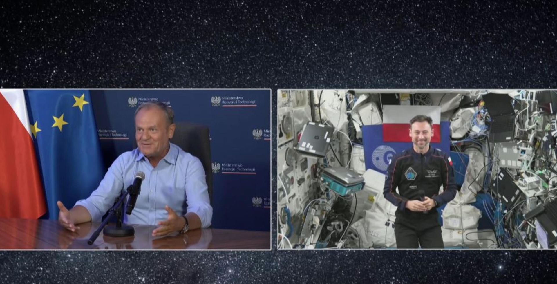 Tusk połączył się z Sławoszem Uznańskim na orbicie: „Nie damy Ci spokoju!”