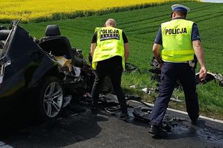 Tragiczny wypadek pod Wągrowcem! Nie żyją dwie osoby, w tym dziecko [ZDJĘCIA]