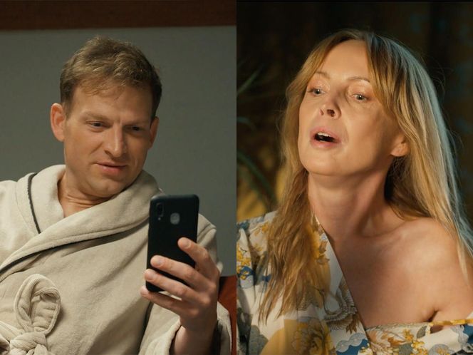 Barwy szczęścia, odcinek 3127: Łukasz (Michał Rolnicki), Agnieszka (Katarzyna Tlałka)