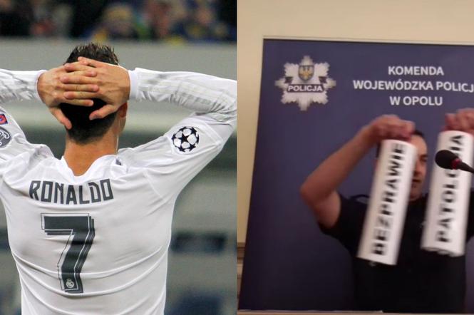 Polska Policja jak Cristiano Ronaldo! Hit sieci z policyjnej konferencji [WIDEO]