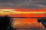 Jezioro Dąbie o zachodzie słońca
