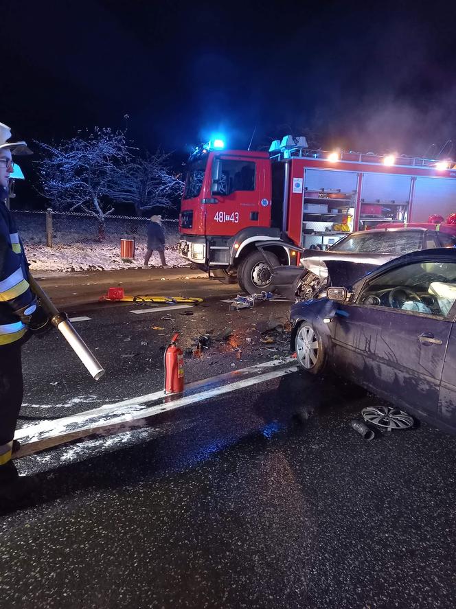 Parszów. Śmiertelny wypadek na DK42! Jedna osoba nie żyje, druga w szpitalu!