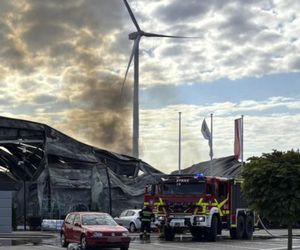 Pożar hali pod Kępnem