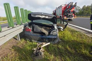 Skasował pożyczone BMW! Groźna kolizja pod Elblągiem!