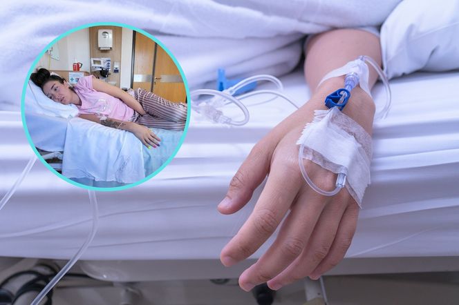 Zbliżenie na rękę z kroplówką