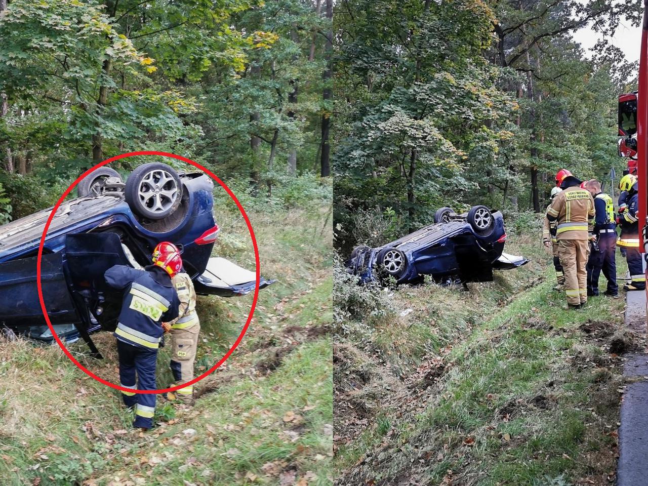 Tylko zahaczyła lusterkiem. On dachował z dziećmi, ona uciekła! [ZDJĘCIA, WIDEO]