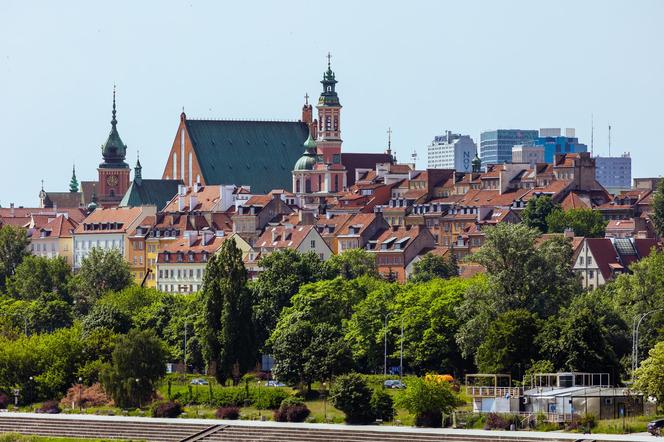 Widok z mostu Gdańskiego w Warszawie (od strony ZOO)