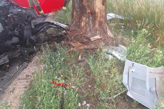 Śmiertelny wypadek pod Złotowem. 21-latek zakleszczony w zmiażdżonym aucie [ZDJĘCIA]