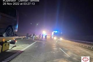 Wypadek na autostradzie A1 w Częstochowie