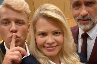 Barwy szczęścia na planie. Kornel (Jakub Bohosiewicz), Sławka (Ewelina Serafin), Patryk (Konrad Skolimowski)