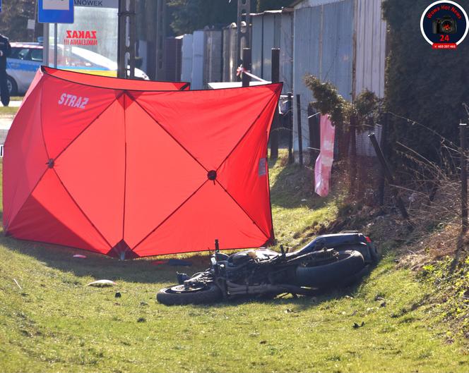 Dramatyczny wypadek w Janówku pod Tarczynem. Zginął motocyklista