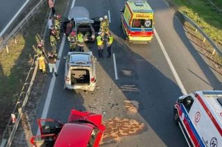 Wypadek na autostradzie A4 w kierunku Katowic