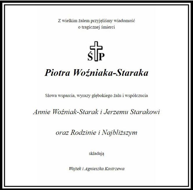 Piotr Woźniak-Starak - nekrologi