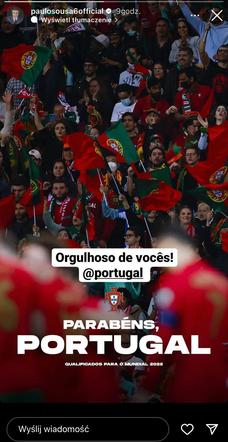 Paulo Sousa gratuluje Portugalii
