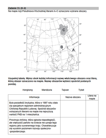 Matura rozszerzona 2022 geografia