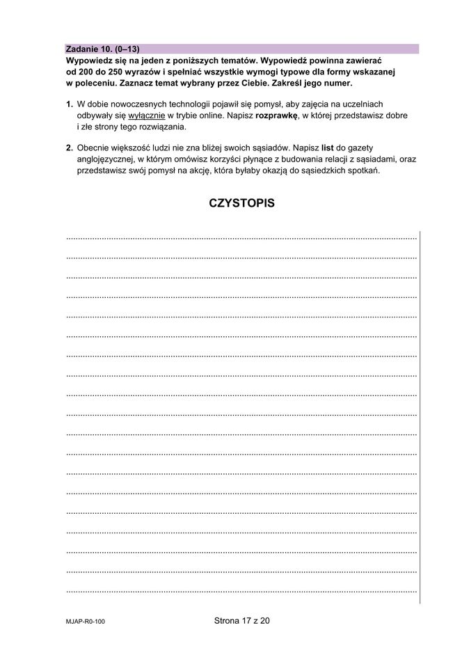 Matura 2025 - angielski rozszerzony