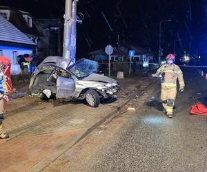 Opel zatrzymał się na słupie, dwóch 20-latków nie żyje